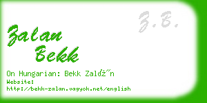 zalan bekk business card